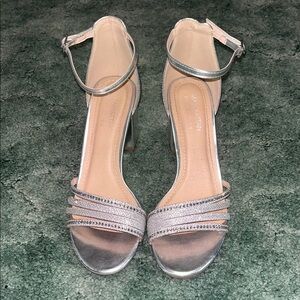 Silver Ankle Strap Heels